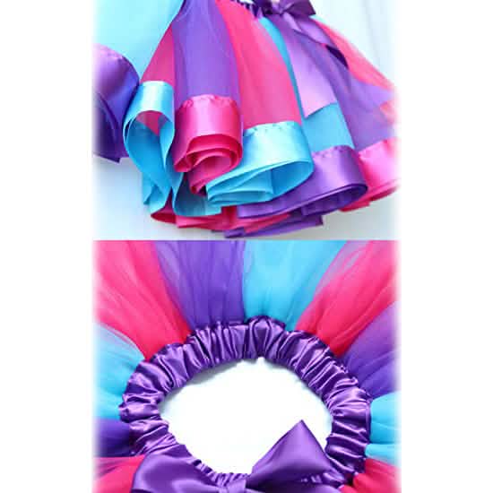 Girl's Layered Ballet Tulle Rainbow Tutu Skirt