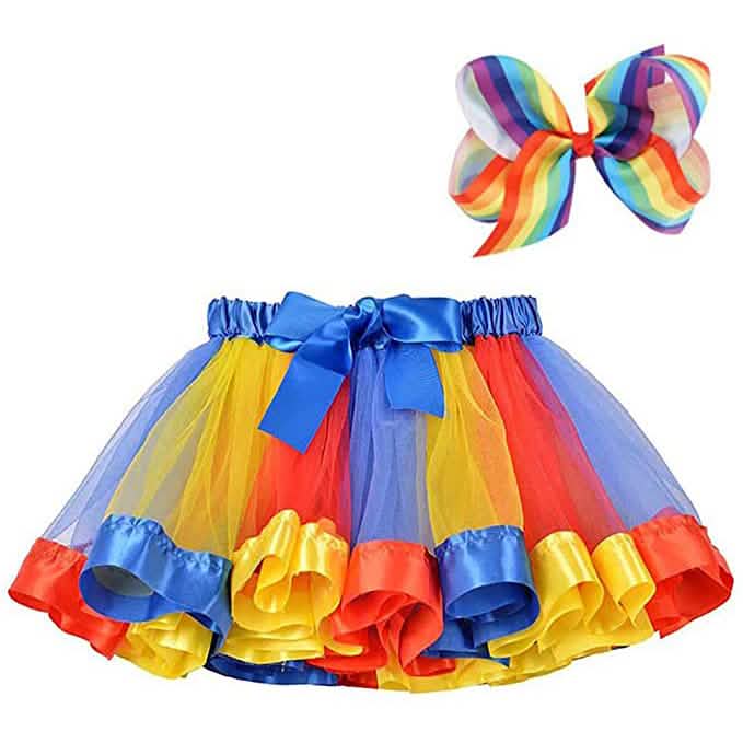 Girl's Layered Ballet Tulle Rainbow Tutu Skirt