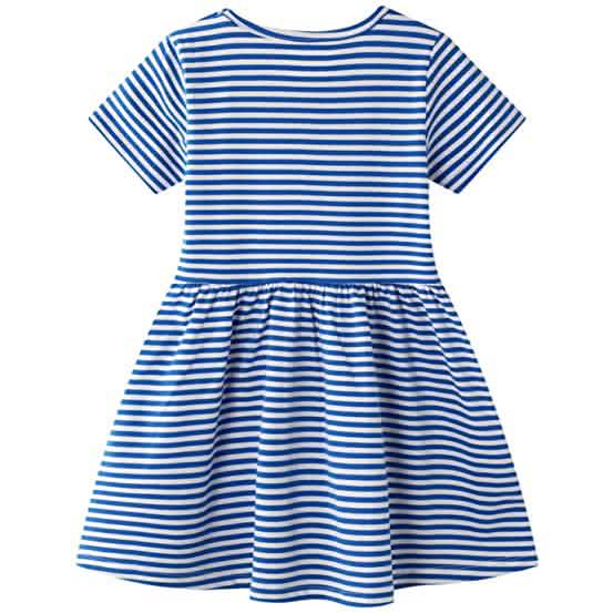 Girl's Cotton Casual Striped Jersey Dress
