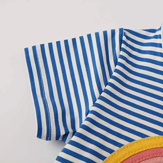 Girl's Cotton Casual Striped Jersey Dress