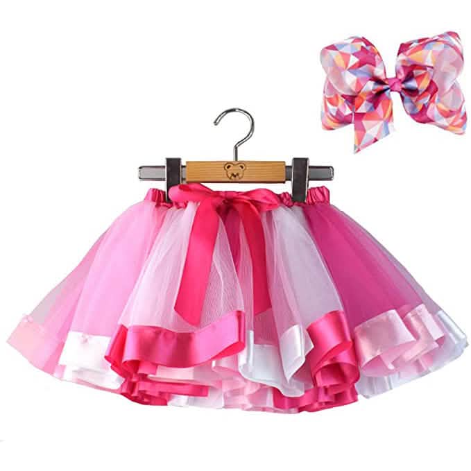 Girl's Layered Ballet Tulle Rainbow Tutu Skirt